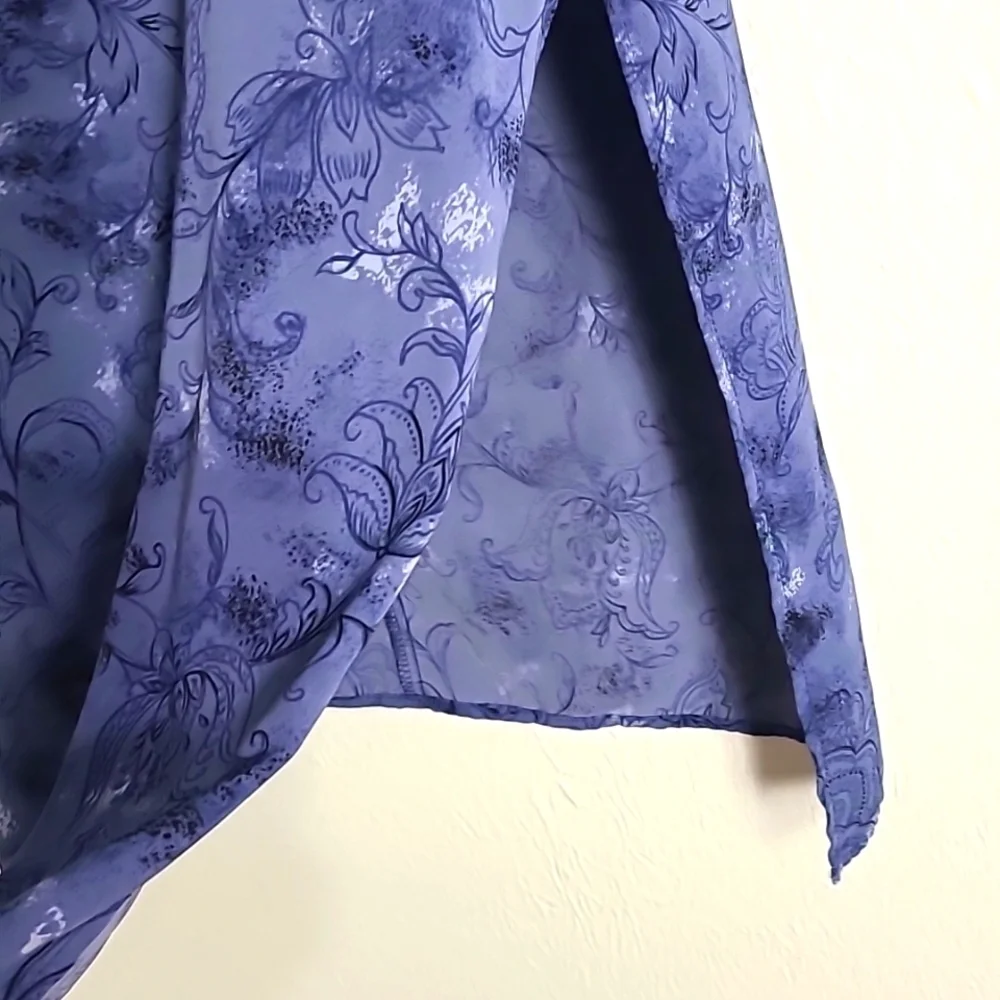 Kathie Lee Collection Blue Sleeveless Top & Blue Print Maxi-Skirt-Large Skirt 14